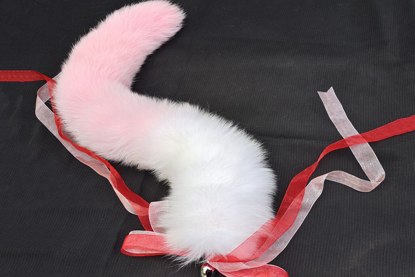 Handmade pink white Real Fox Tail Fox Tail Cosplay Anime Sexy Cute Animal Furry Mature Fox Tail Butt Plug
