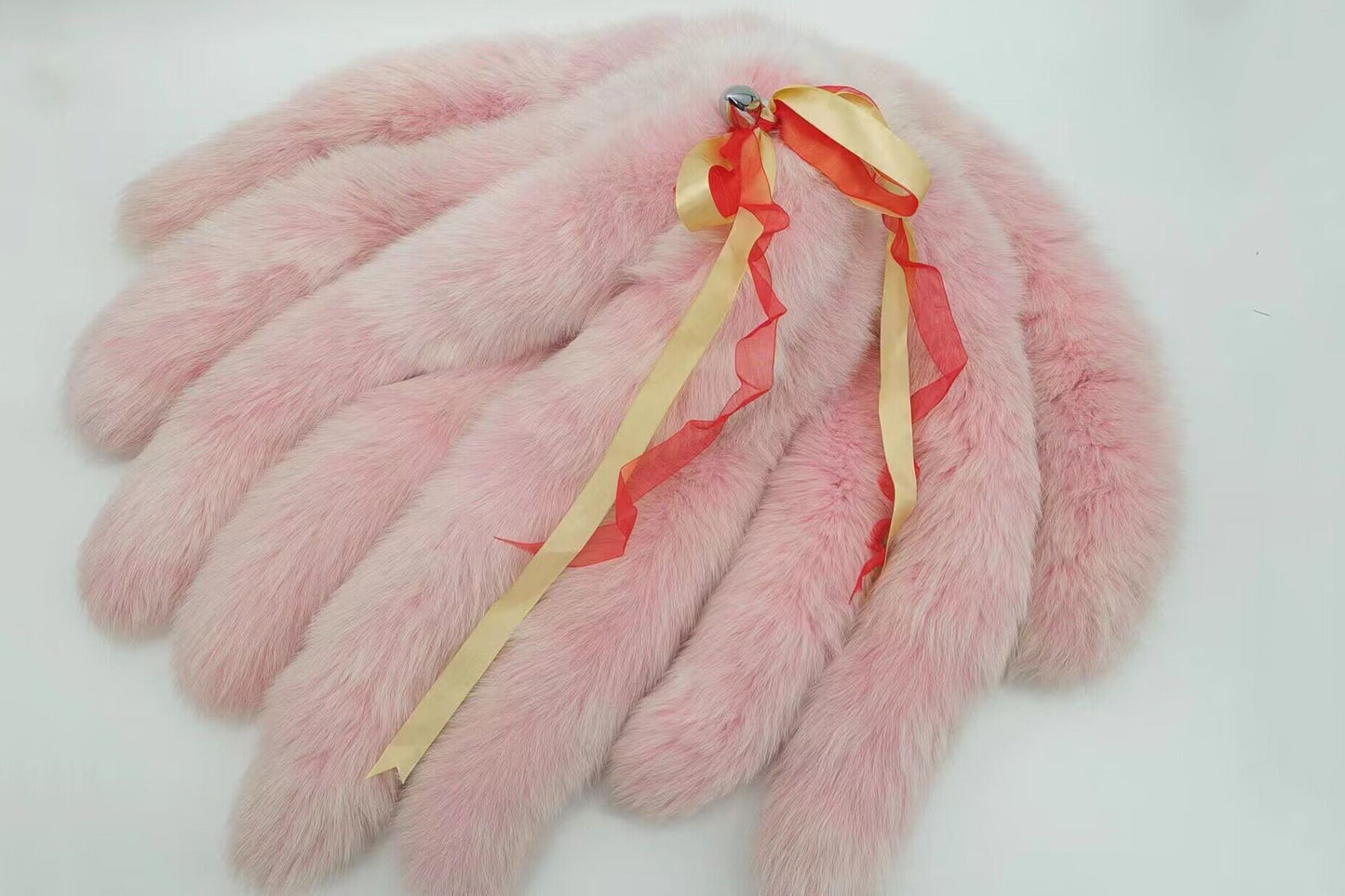 Nine tails Handmade pink white Real Fox Tail Fox Tail Cosplay Anime Sexy Cute Animal Furry Mature Fox Tail Butt Plug