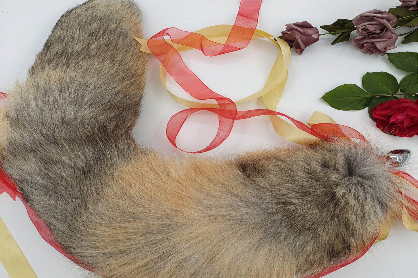 Handmade brown Real Fox Tail Fox Tail Cosplay Anime Sexy Cute Animal Furry Mature Fox Tail Butt Plug