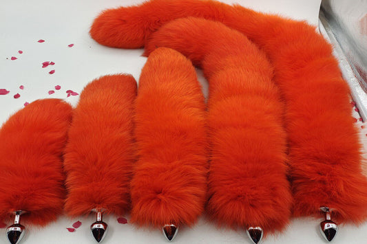 Handmade Orange Real Fox Tail Fox Tail Cosplay Anime Sexy Cute Animal Furry Mature Fox Tail Butt Plug