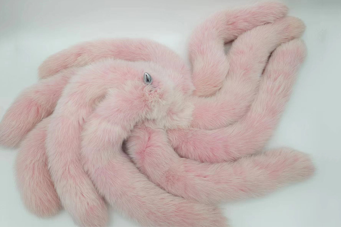 Nine tails Handmade pink white Real Fox Tail Fox Tail Cosplay Anime Sexy Cute Animal Furry Mature Fox Tail Butt Plug