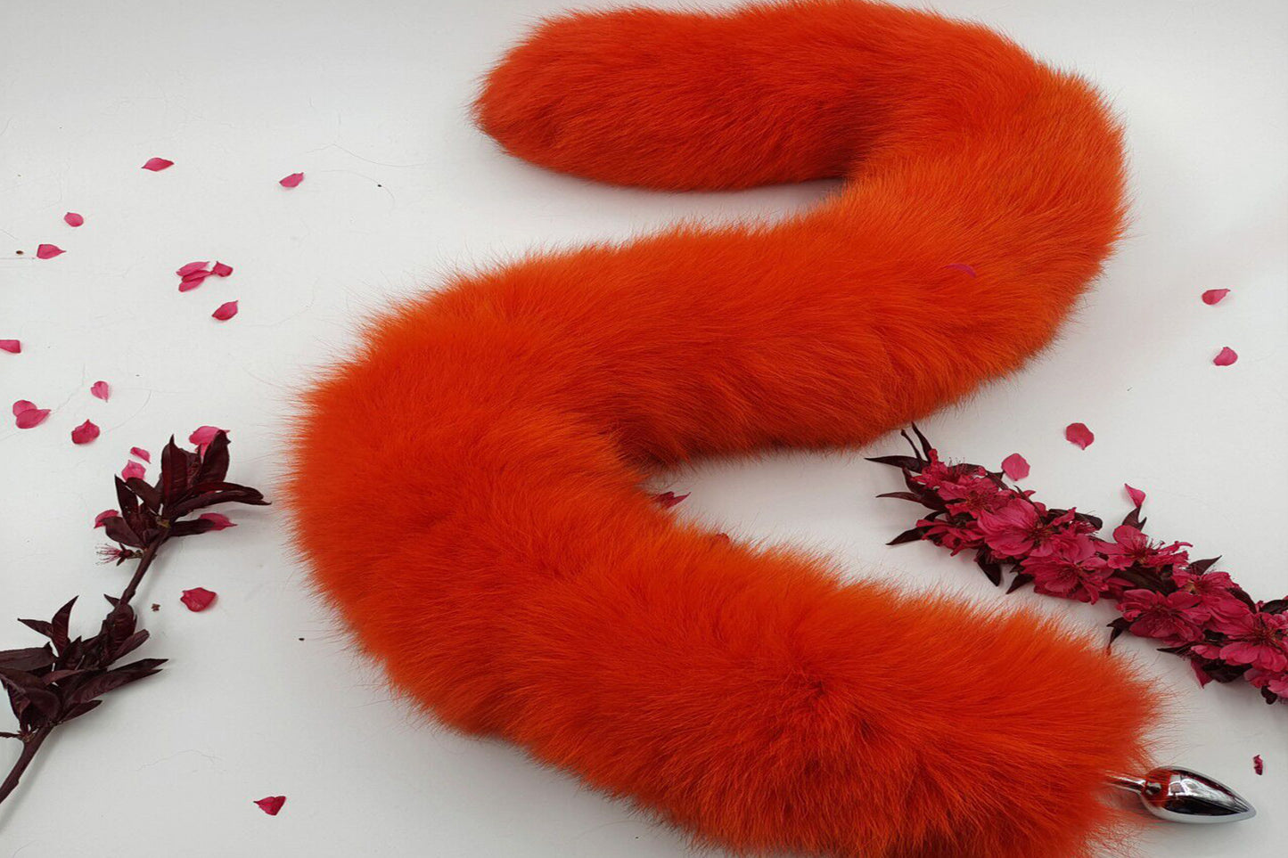 Handmade Orange Real Fox Tail Fox Tail Cosplay Anime Sexy Cute Animal Furry Mature Fox Tail Butt Plug