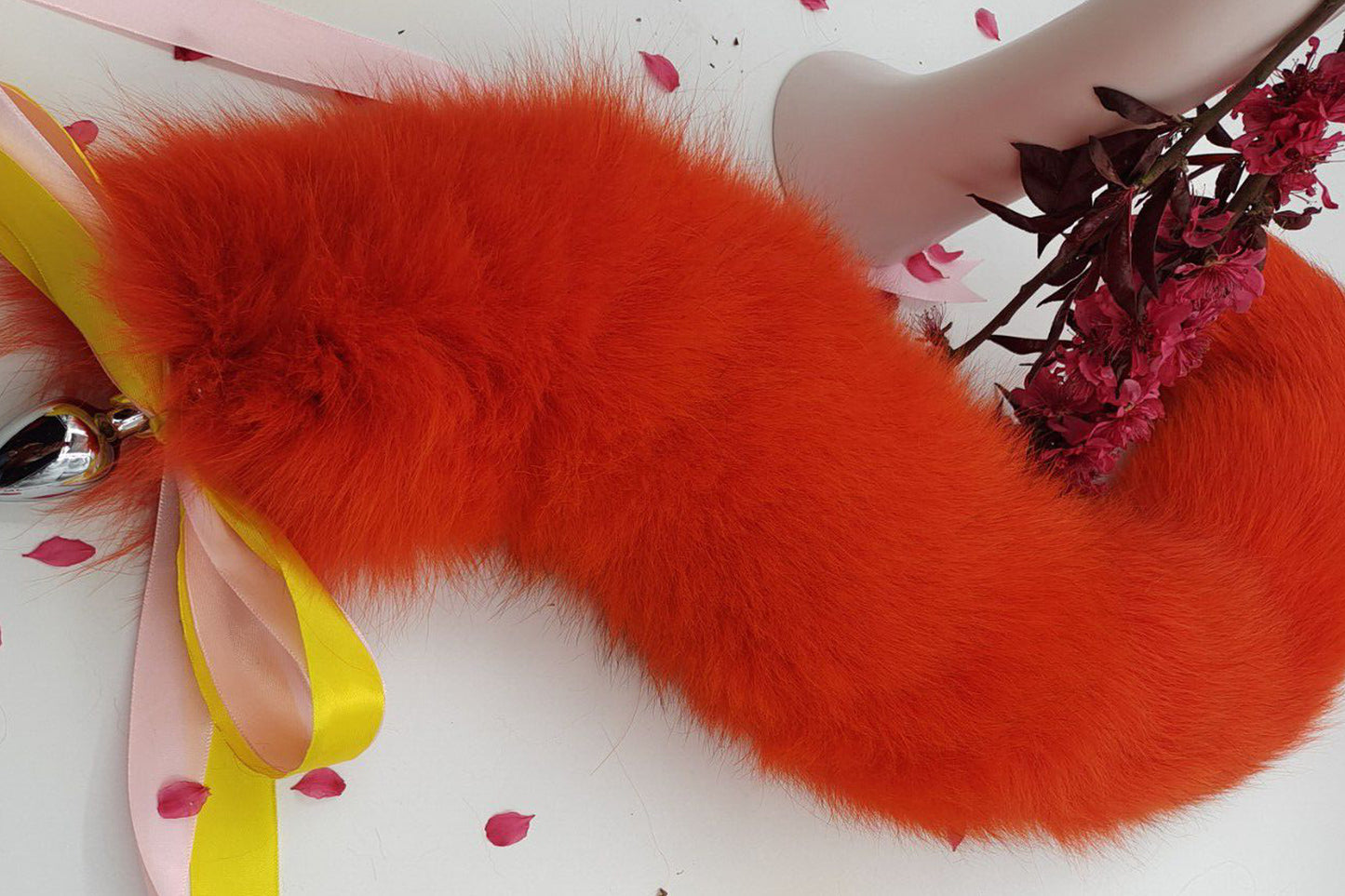 Handmade Orange Real Fox Tail Fox Tail Cosplay Anime Sexy Cute Animal Furry Mature Fox Tail Butt Plug
