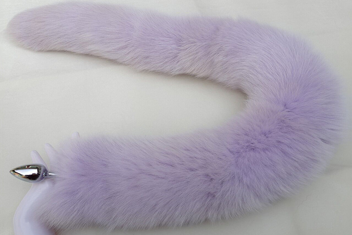 Handmade Light purple Real Fox Tail Fox Tail Cosplay Anime Sexy Cute Animal Furry Mature Fox Tail Butt Plug