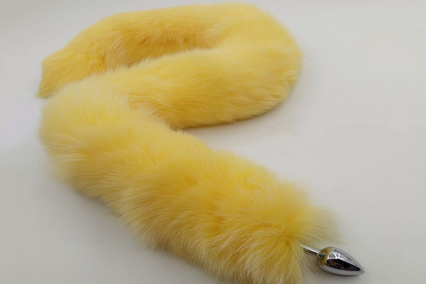 Handmade yellow Real Fox Tail Fox Tail Cosplay Anime Sexy Cute Animal Furry Mature Fox Tail Butt Plug