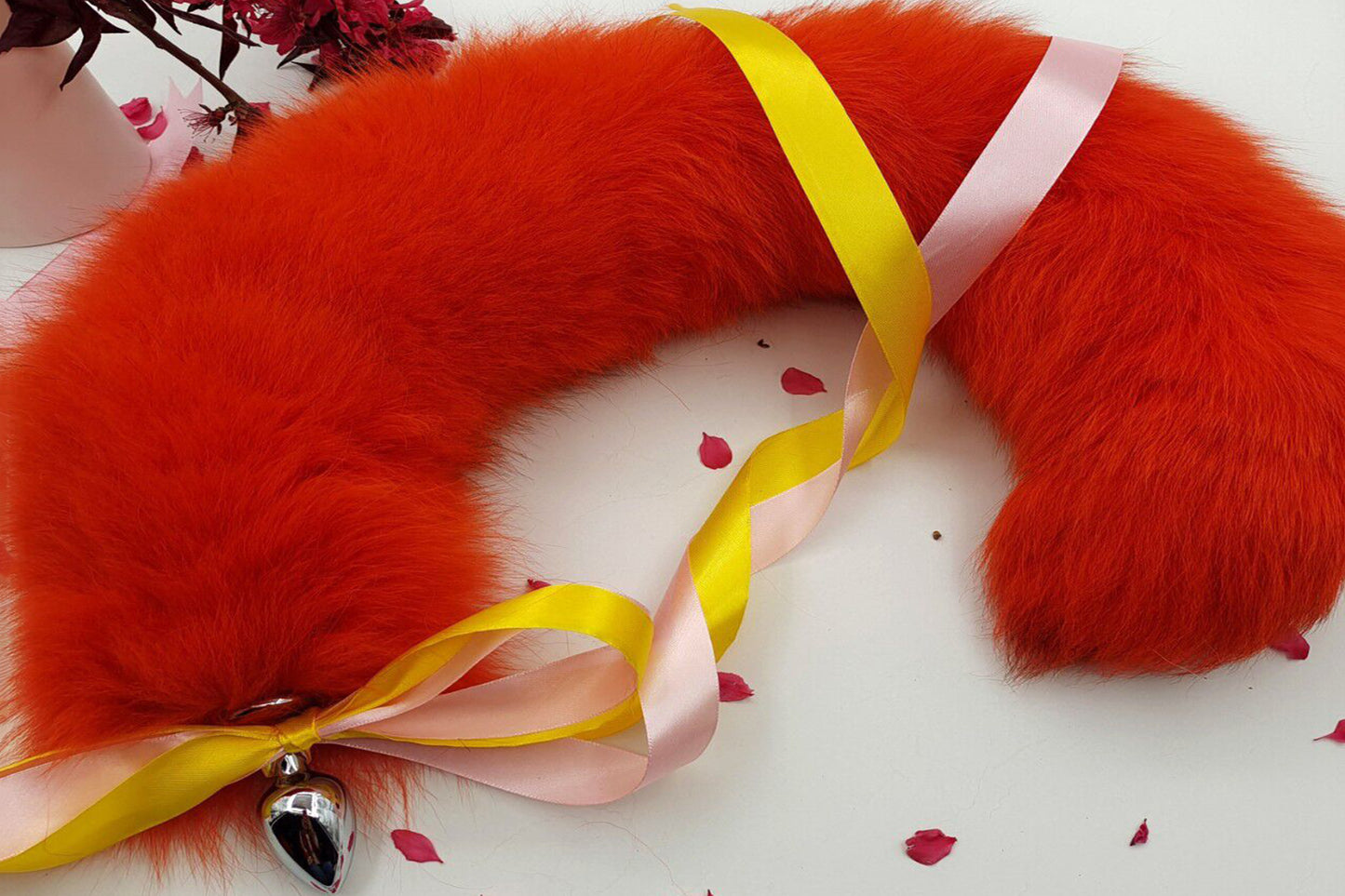 Handmade Orange Real Fox Tail Fox Tail Cosplay Anime Sexy Cute Animal Furry Mature Fox Tail Butt Plug