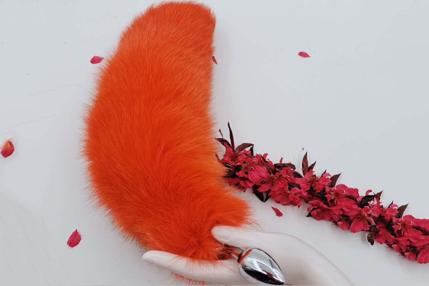 Handmade Orange Real Fox Tail Fox Tail Cosplay Anime Sexy Cute Animal Furry Mature Fox Tail Butt Plug
