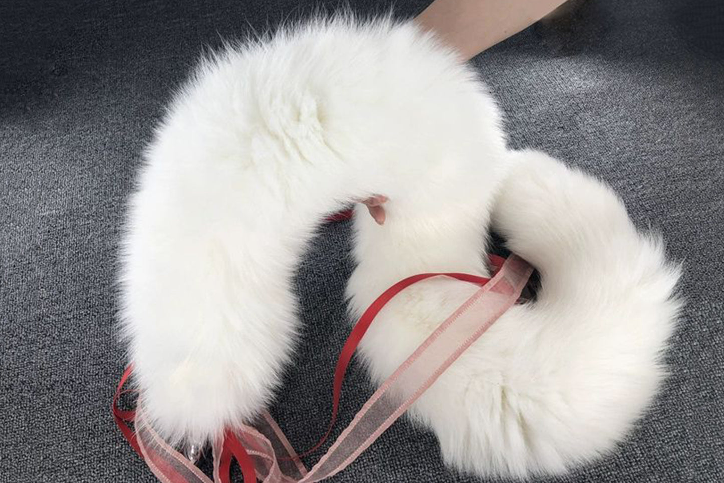 Handmade White Real Fox Tail Fox Tail Cosplay Anime Sexy Cute Animal Furry Mature Fox Tail Butt Plug