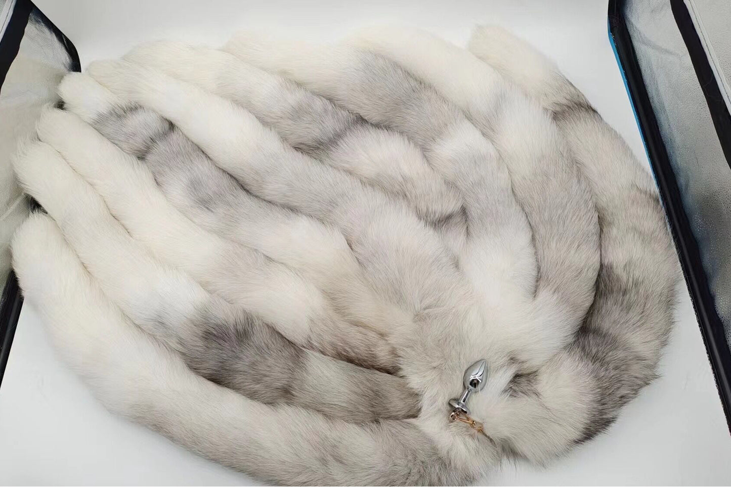 Nine tails Handmade black White Real Fox Tail Fox Tail Cosplay Anime Sexy Cute Animal Furry Mature Fox Tail Butt Plug