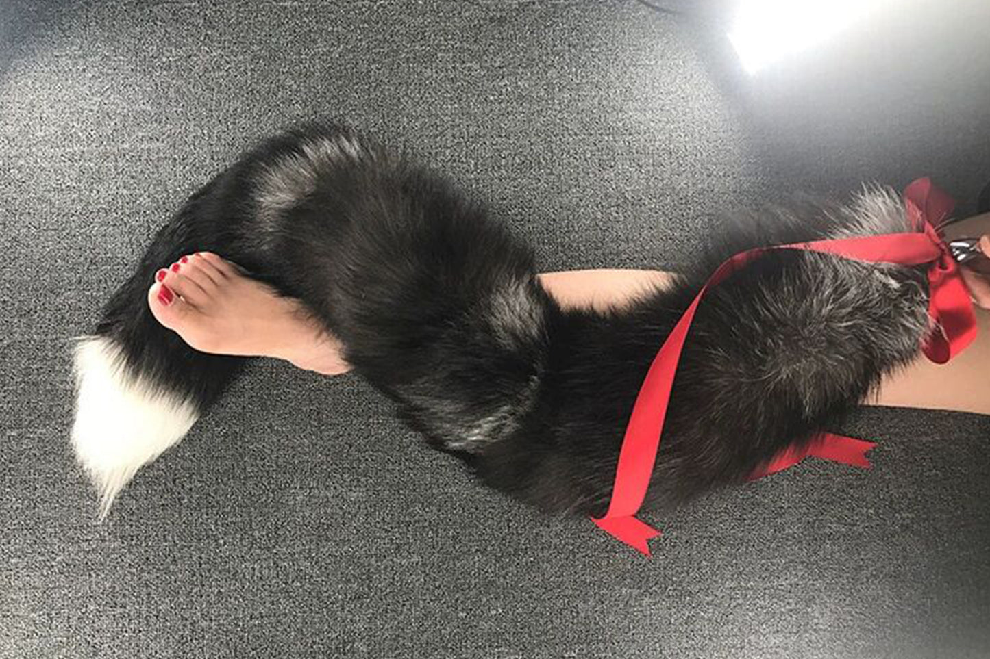 Handmade grey White Real Fox Tail Fox Tail Cosplay Anime Sexy Cute Animal Furry Mature Fox Tail Butt Plug