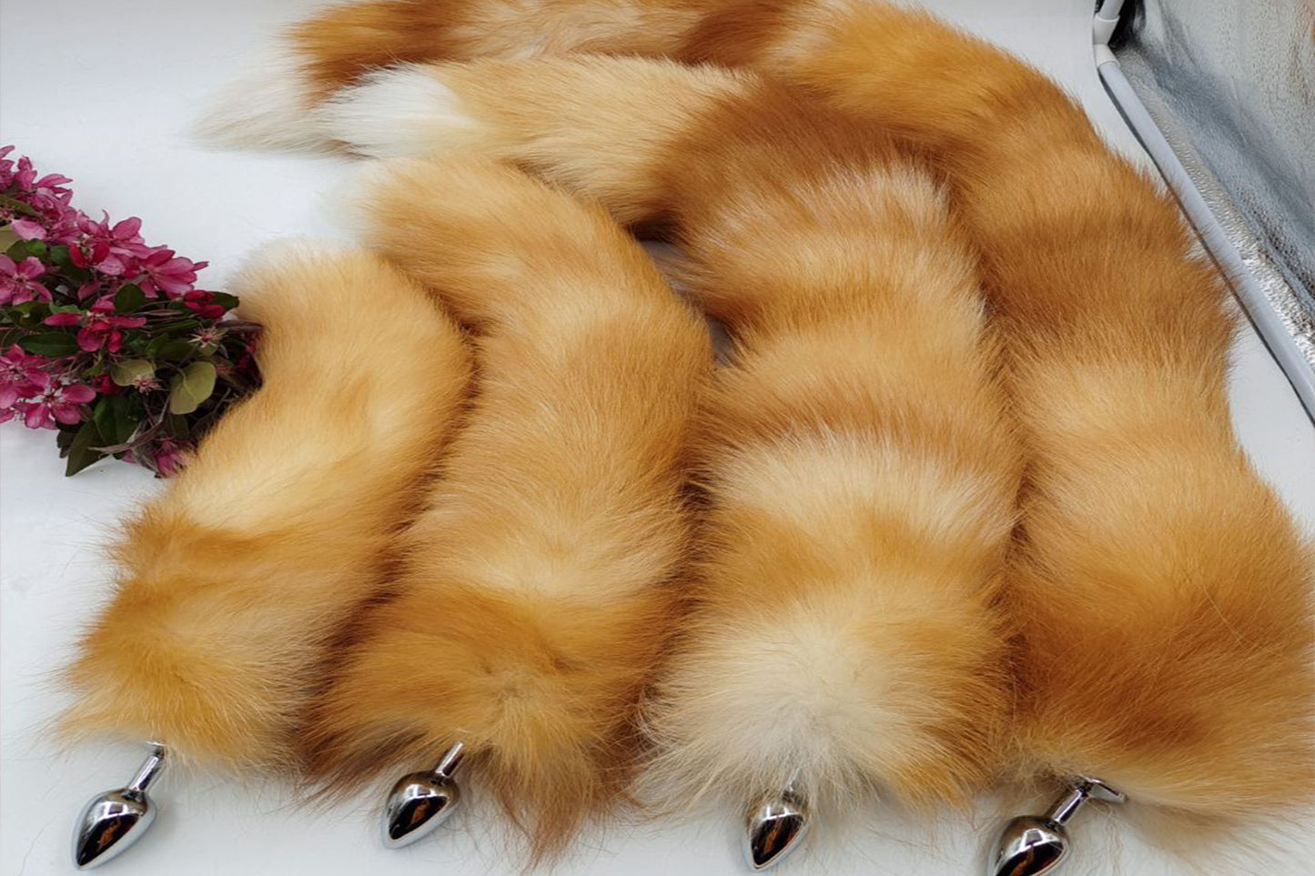 Handmade brown Real Fox Tail Fox Tail Cosplay Anime Sexy Cute Animal Furry Mature Fox Tail Butt Plug