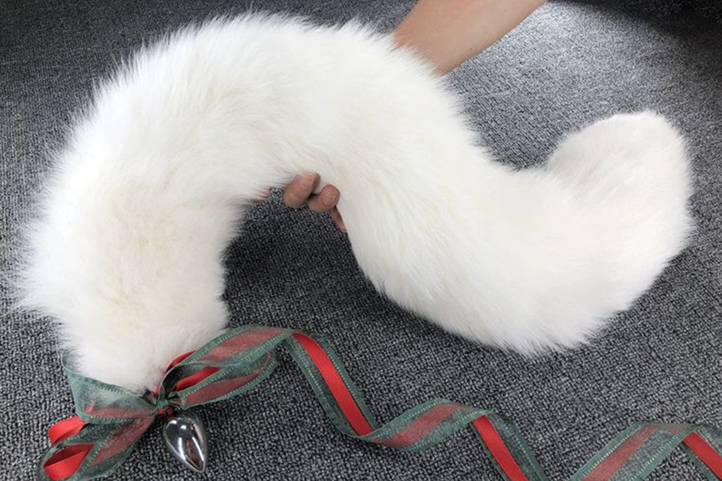 Handmade White Real Fox Tail Fox Tail Cosplay Anime Sexy Cute Animal Furry Mature Fox Tail Butt Plug