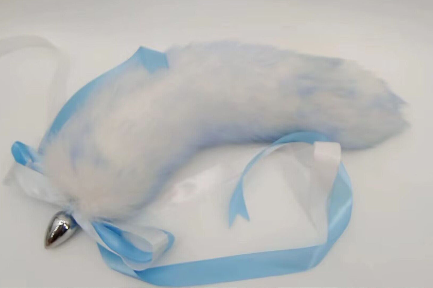 Handmade White Blue Real Fox Tail Fox Tail Cosplay Anime Sexy Cute Animal Furry Mature Fox Tail Butt Plug