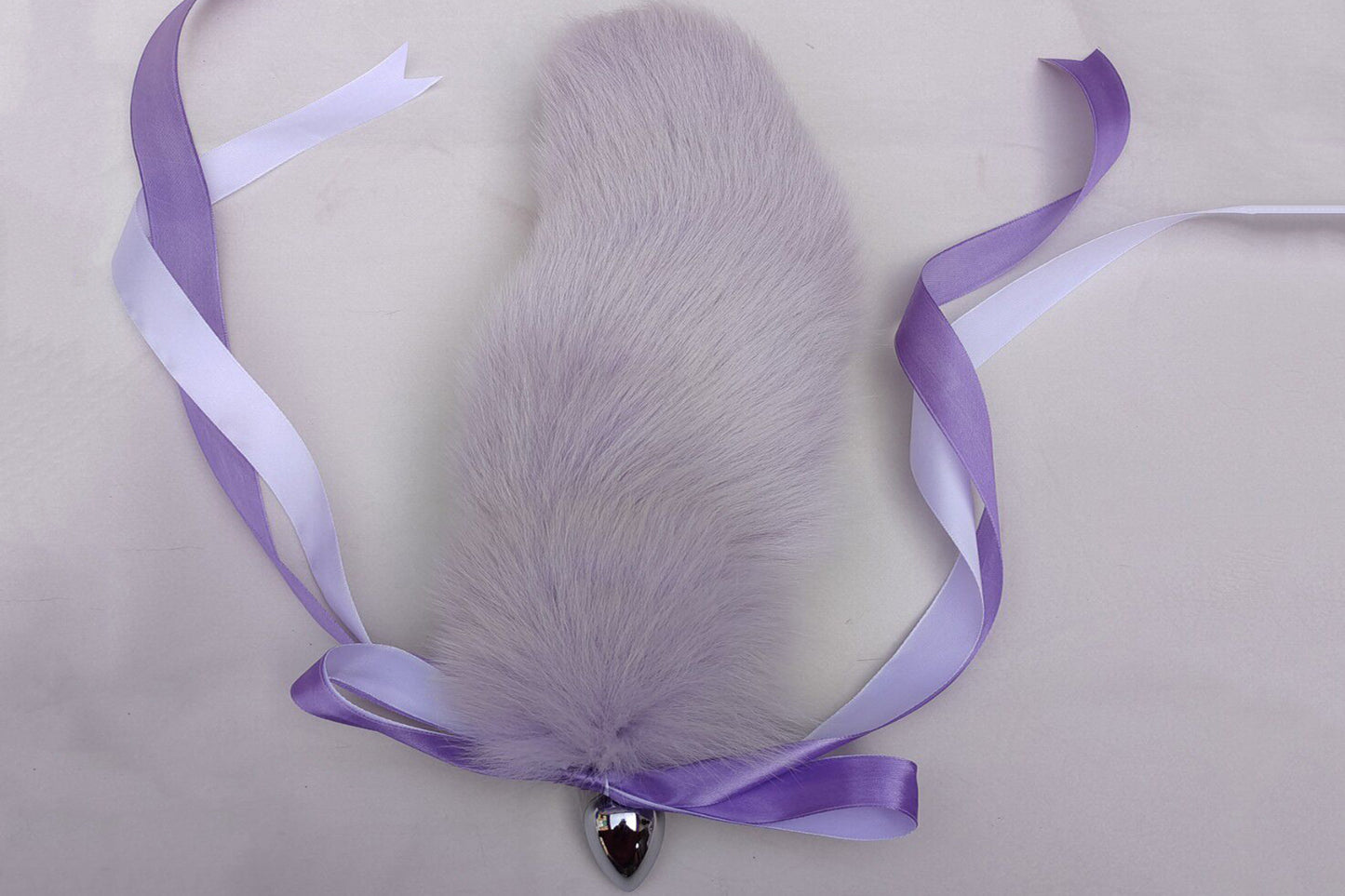 Handmade Light purple Real Fox Tail Fox Tail Cosplay Anime Sexy Cute Animal Furry Mature Fox Tail Butt Plug
