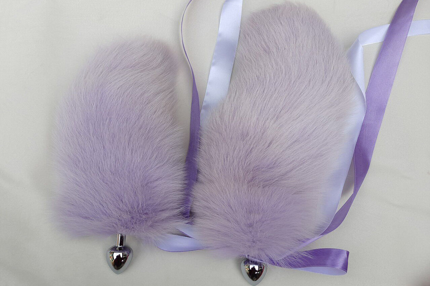 Handmade Light purple Real Fox Tail Fox Tail Cosplay Anime Sexy Cute Animal Furry Mature Fox Tail Butt Plug