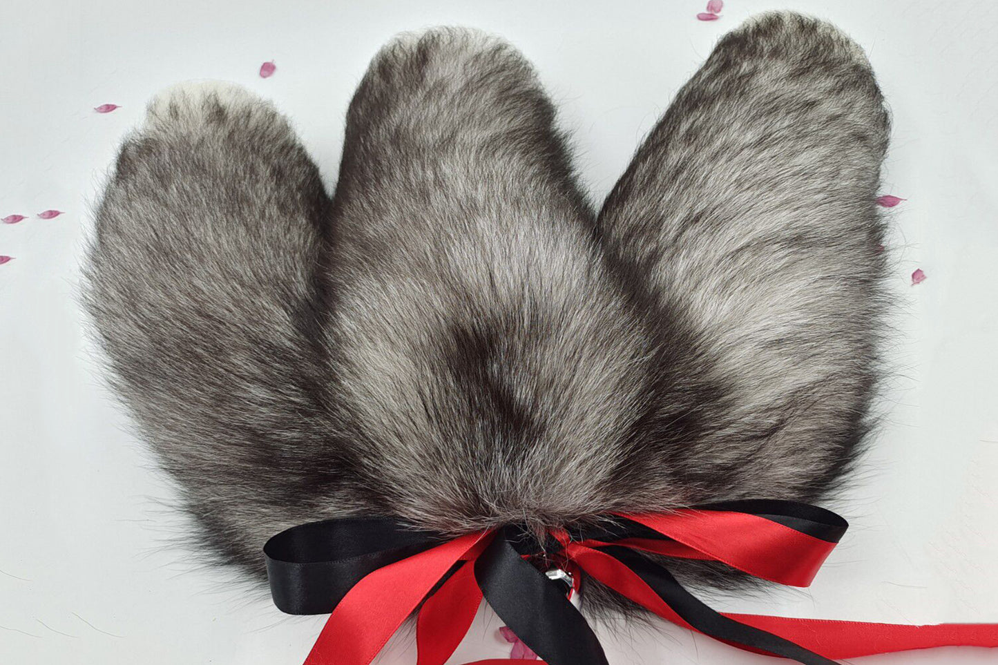 3 tails Handmade grey White Real Fox Tail Fox Tail Cosplay Anime Sexy Cute Animal Furry Mature Fox Tail Butt Plug