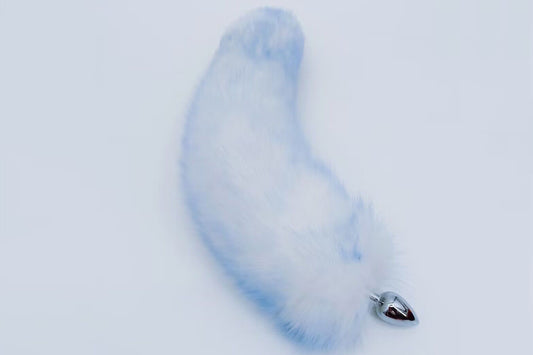 Handmade White Blue Real Fox Tail Fox Tail Cosplay Anime Sexy Cute Animal Furry Mature Fox Tail Butt Plug