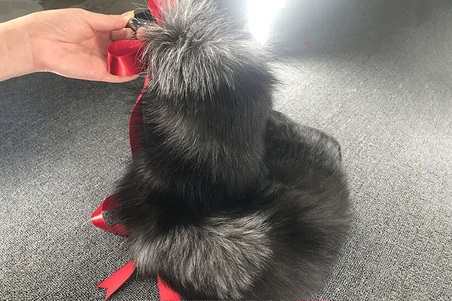 Handmade grey White Real Fox Tail Fox Tail Cosplay Anime Sexy Cute Animal Furry Mature Fox Tail Butt Plug