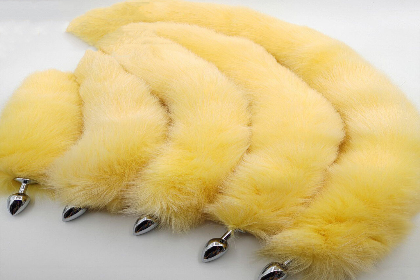 Handmade yellow Real Fox Tail Fox Tail Cosplay Anime Sexy Cute Animal Furry Mature Fox Tail Butt Plug