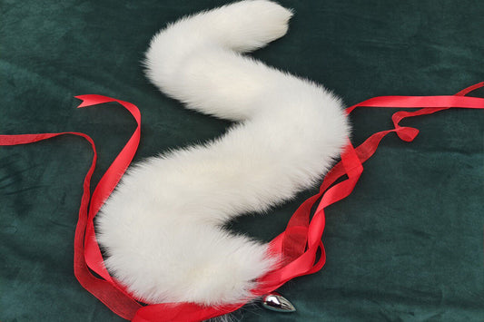 White Fox Tail Cosplay Anime Sexy Cute Animal Furry Mature Fox Tail Butt Plug Real Fox Tail