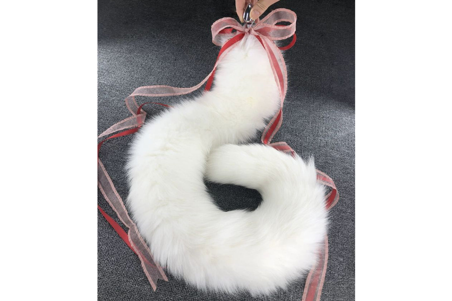 Handmade White Real Fox Tail Fox Tail Cosplay Anime Sexy Cute Animal Furry Mature Fox Tail Butt Plug