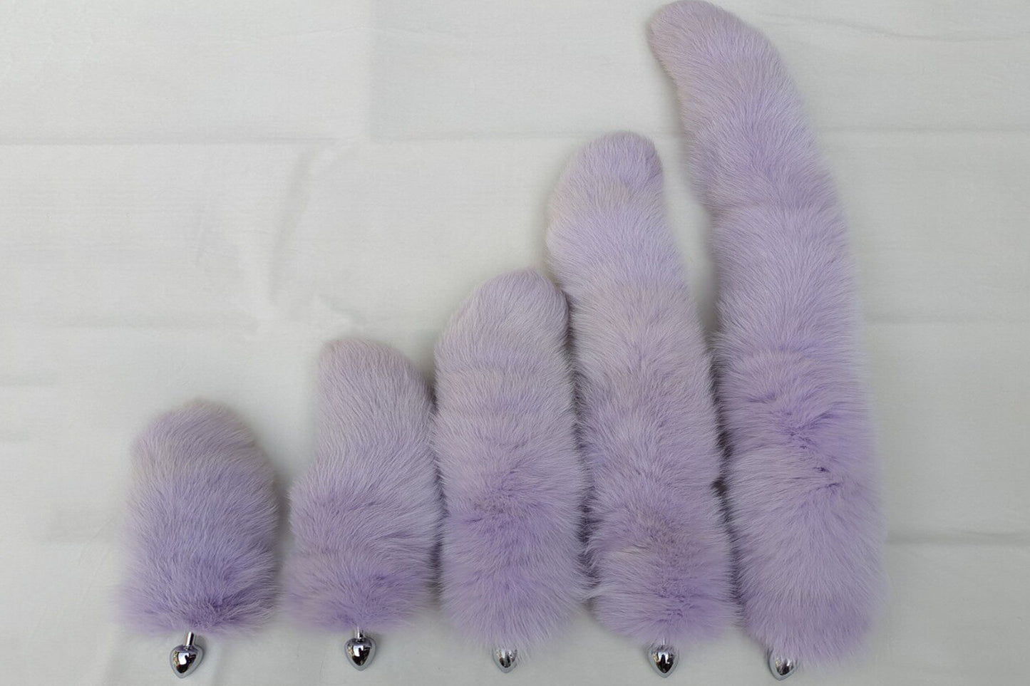 Handmade Light purple Real Fox Tail Fox Tail Cosplay Anime Sexy Cute Animal Furry Mature Fox Tail Butt Plug