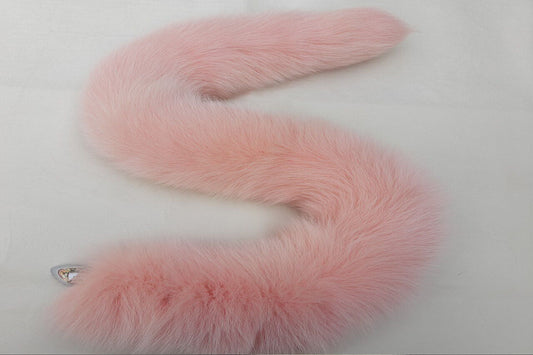 Handmade pink white Real Fox Tail Fox Tail Cosplay Anime Sexy Cute Animal Furry Mature Fox Tail Butt Plug