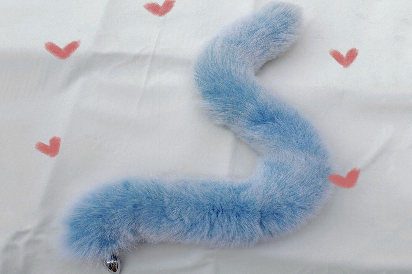 Handmade blue White Real Fox Tail Fox Tail Cosplay Anime Sexy Cute Animal Furry Mature Fox Tail Butt Plug