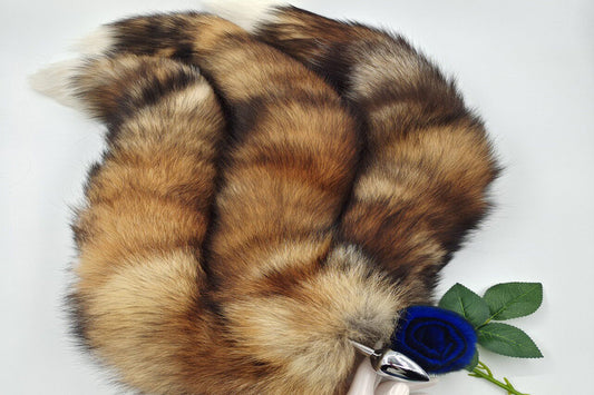 3 tails Handmade brown Real Fox Tail Fox Tail Cosplay Anime Sexy Cute Animal Furry Mature Fox Tail Butt Plug