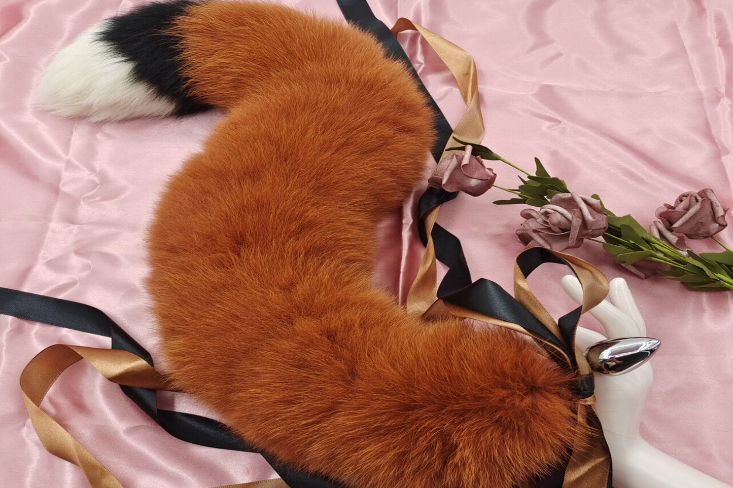 Handmade Brown Black White Real Fox Tail Fox Tail Cosplay Anime Sexy Cute Animal Furry Mature Fox Tail Butt Plug