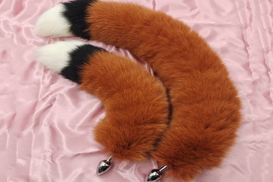 Handmade Brown Black White Real Fox Tail Fox Tail Cosplay Anime Sexy Cute Animal Furry Mature Fox Tail Butt Plug