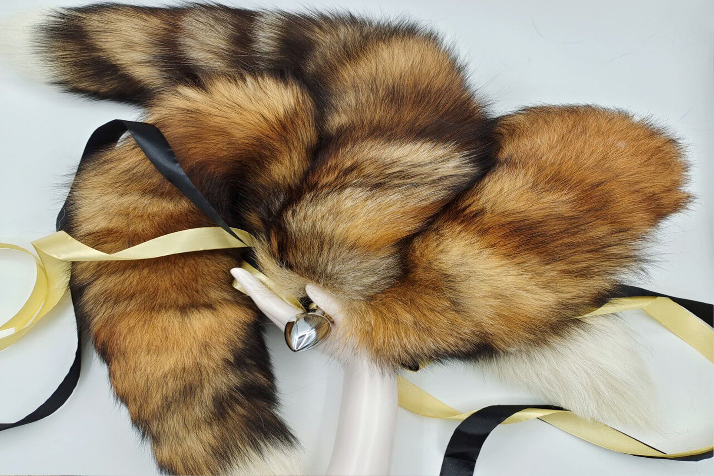 3 tails Handmade brown Real Fox Tail Fox Tail Cosplay Anime Sexy Cute Animal Furry Mature Fox Tail Butt Plug