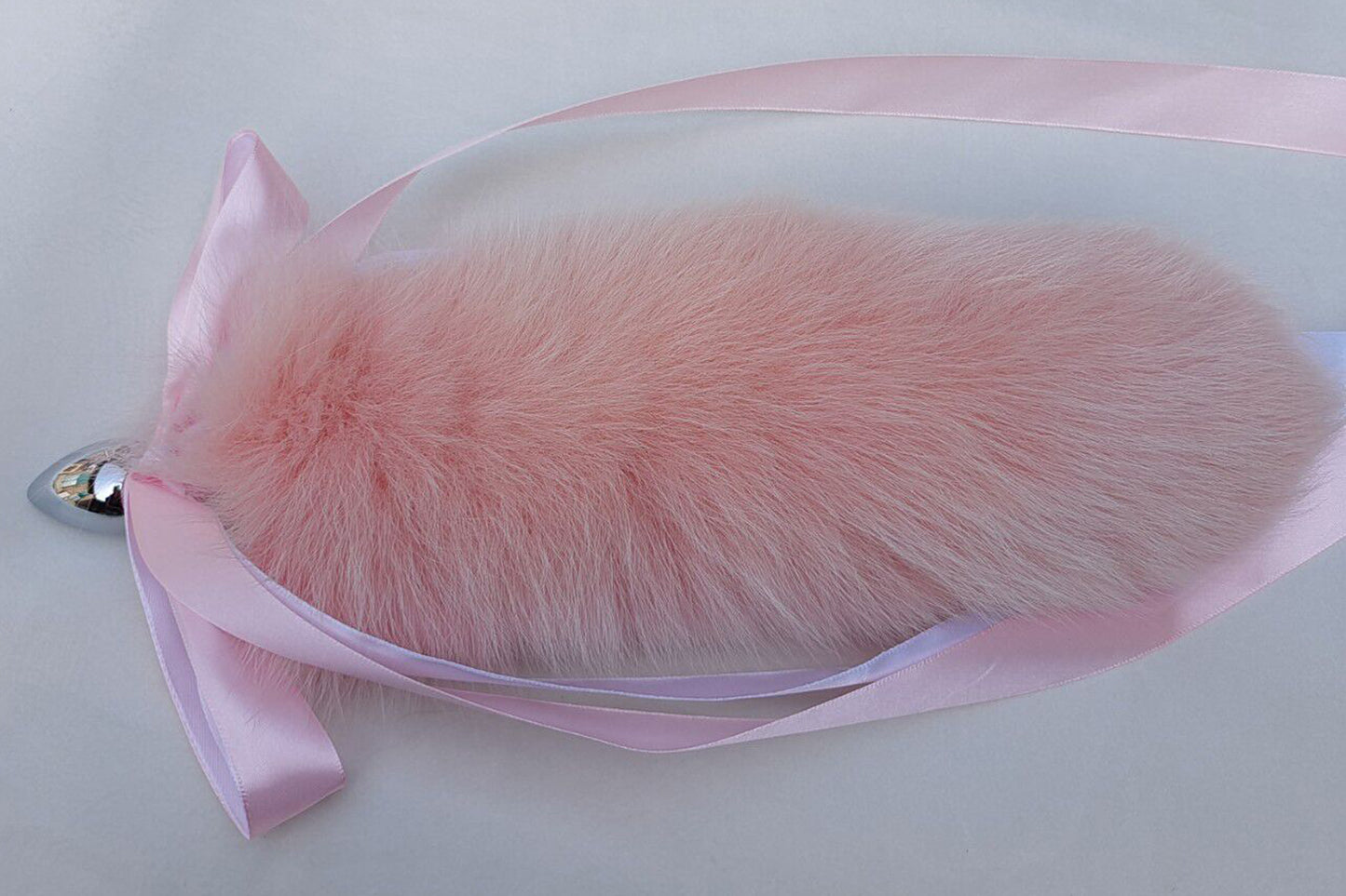 Handmade pink white Real Fox Tail Fox Tail Cosplay Anime Sexy Cute Animal Furry Mature Fox Tail Butt Plug