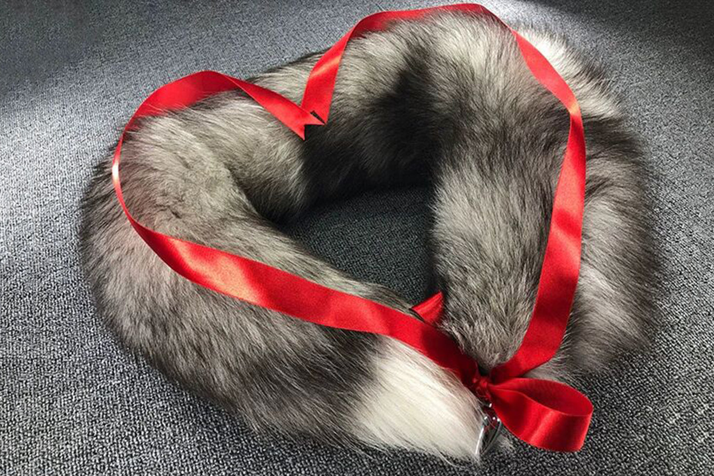 Handmade Gray White Real Fox Tail Fox Tail Cosplay Anime Sexy Cute Animal Furry Mature Fox Tail Butt Plug