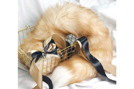 Handmade brown Real Fox Tail Fox Tail Cosplay Anime Sexy Cute Animal Furry Mature Fox Tail Butt Plug