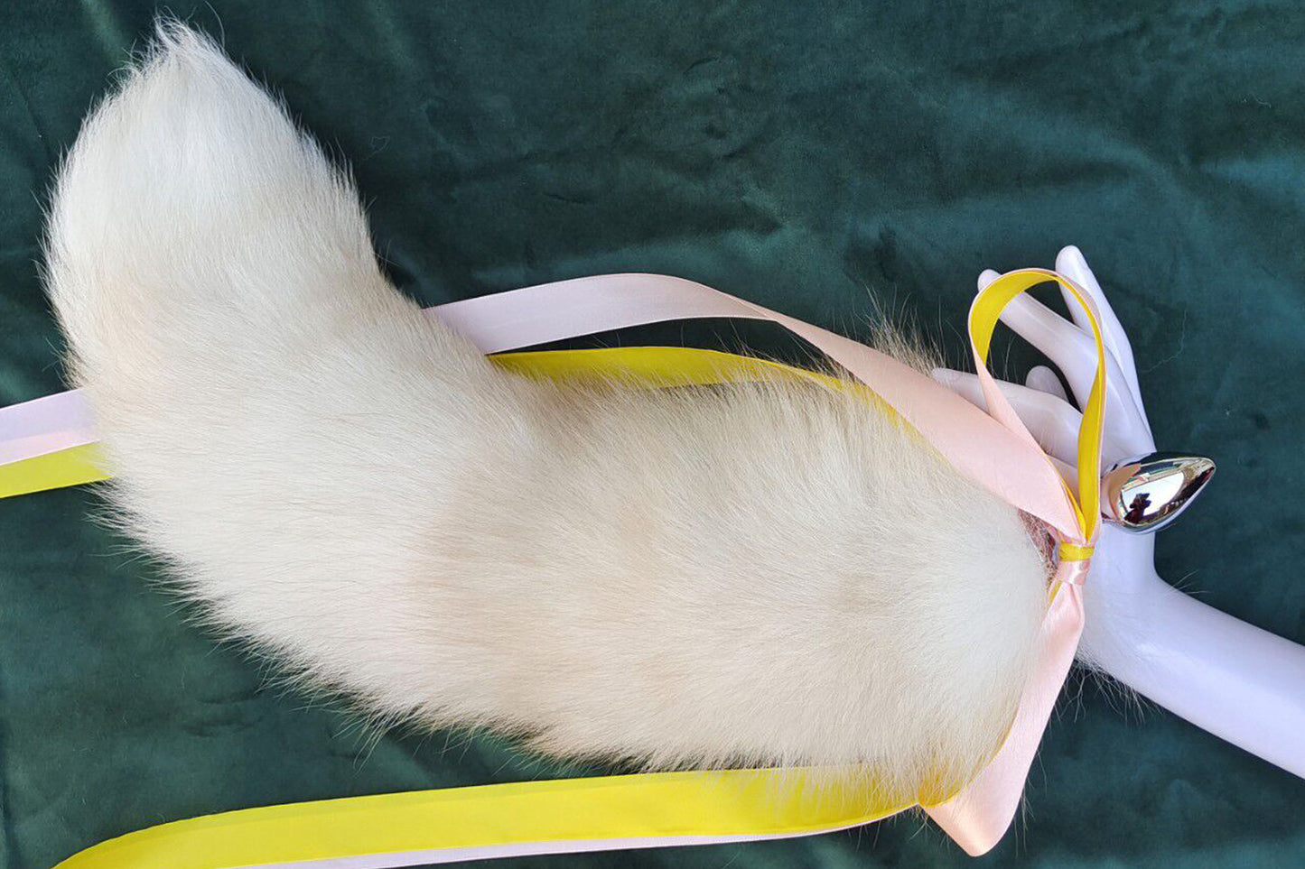 Handmade White Brown Real Fox Tail Fox Tail Cosplay Anime Sexy Cute Animal Furry Mature Fox Tail Butt Plug