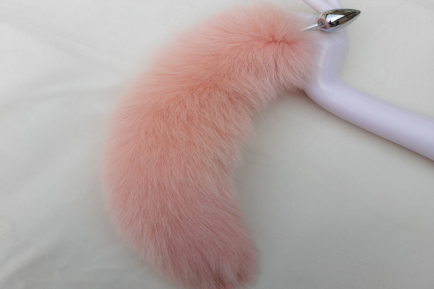 Handmade pink white Real Fox Tail Fox Tail Cosplay Anime Sexy Cute Animal Furry Mature Fox Tail Butt Plug