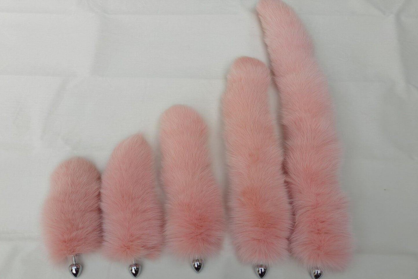 Handmade pink white Real Fox Tail Fox Tail Cosplay Anime Sexy Cute Animal Furry Mature Fox Tail Butt Plug