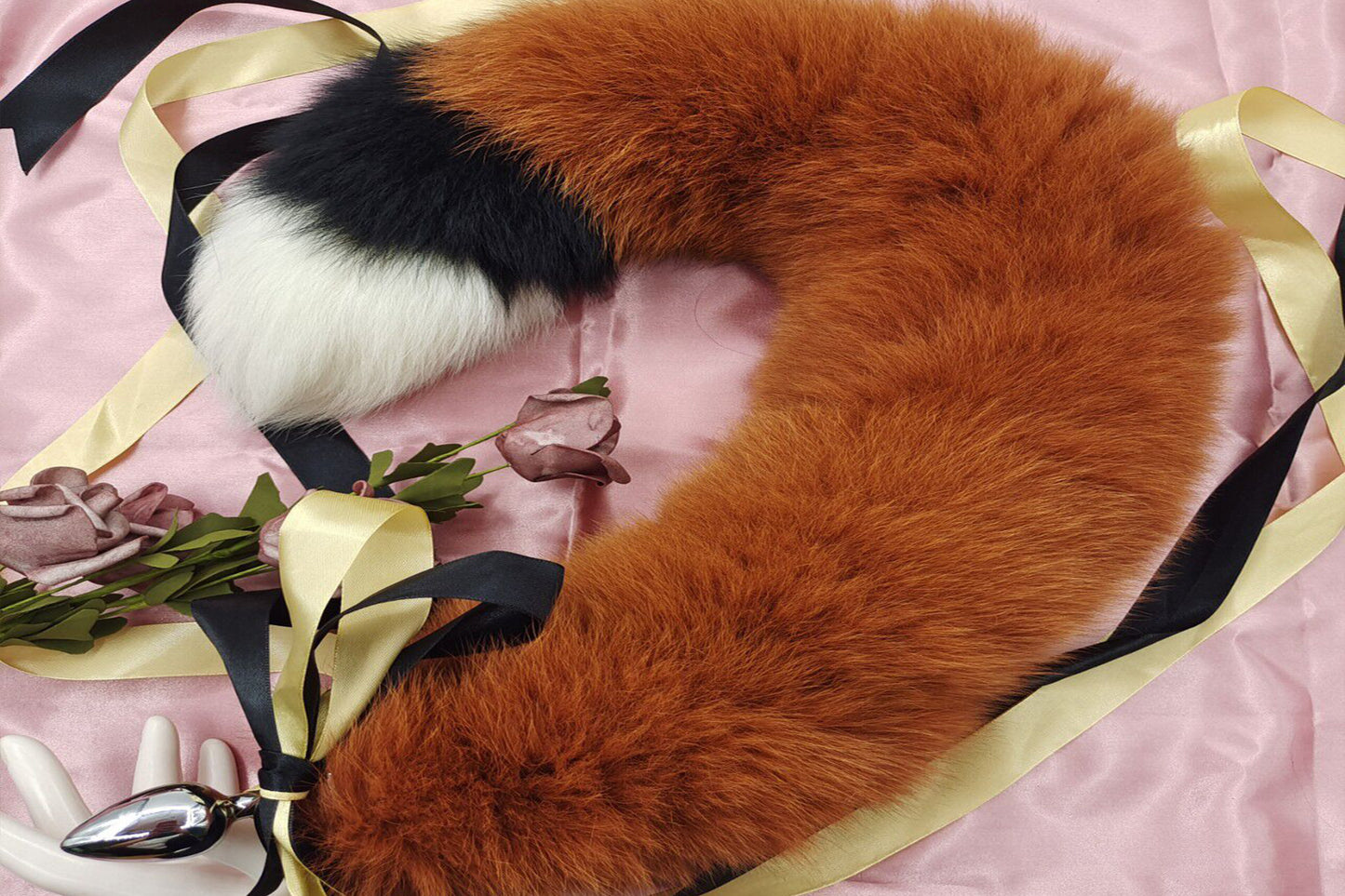 Handmade Brown Black White Real Fox Tail Fox Tail Cosplay Anime Sexy Cute Animal Furry Mature Fox Tail Butt Plug