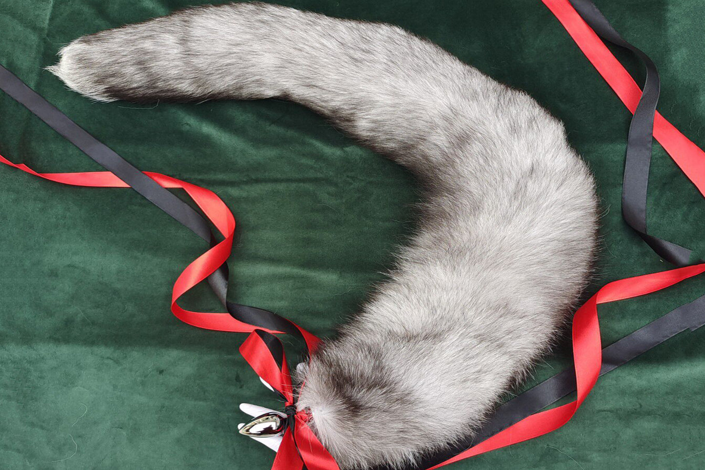 Handmade grey Real Fox Tail Fox Tail Cosplay Anime Sexy Cute Animal Furry Mature Fox Tail Butt Plug