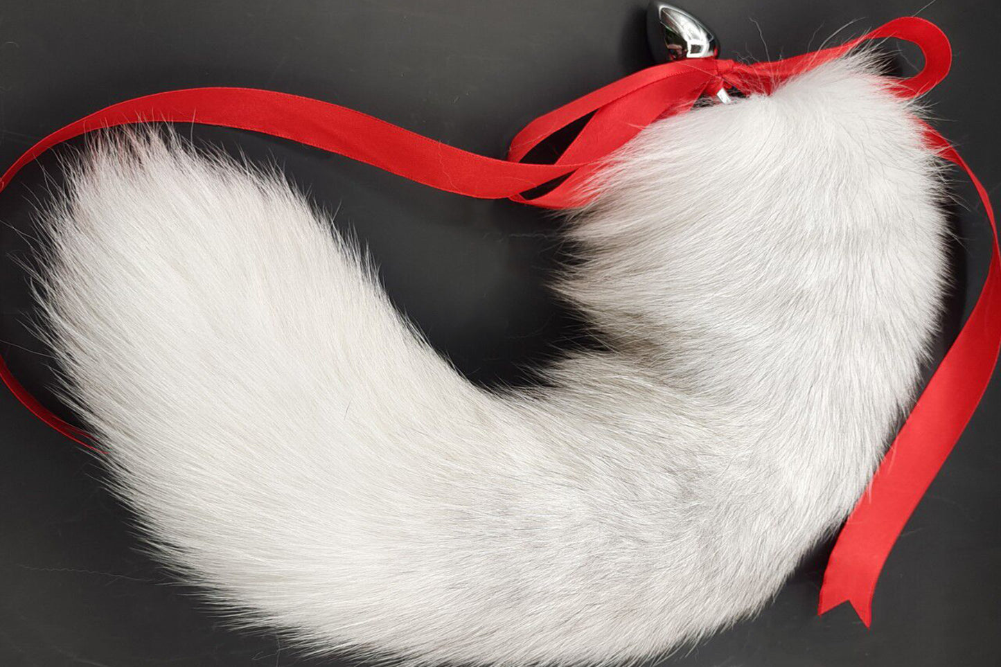 Handmade White Black Real Fox Tail Fox Tail Cosplay Anime Sexy Cute Animal Furry Mature Fox Tail Butt Plug