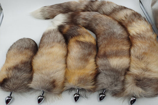 Handmade Brown Real Fox Tail Fox Tail Cosplay Anime Sexy Cute Animal Furry Mature Fox Tail Butt Plug