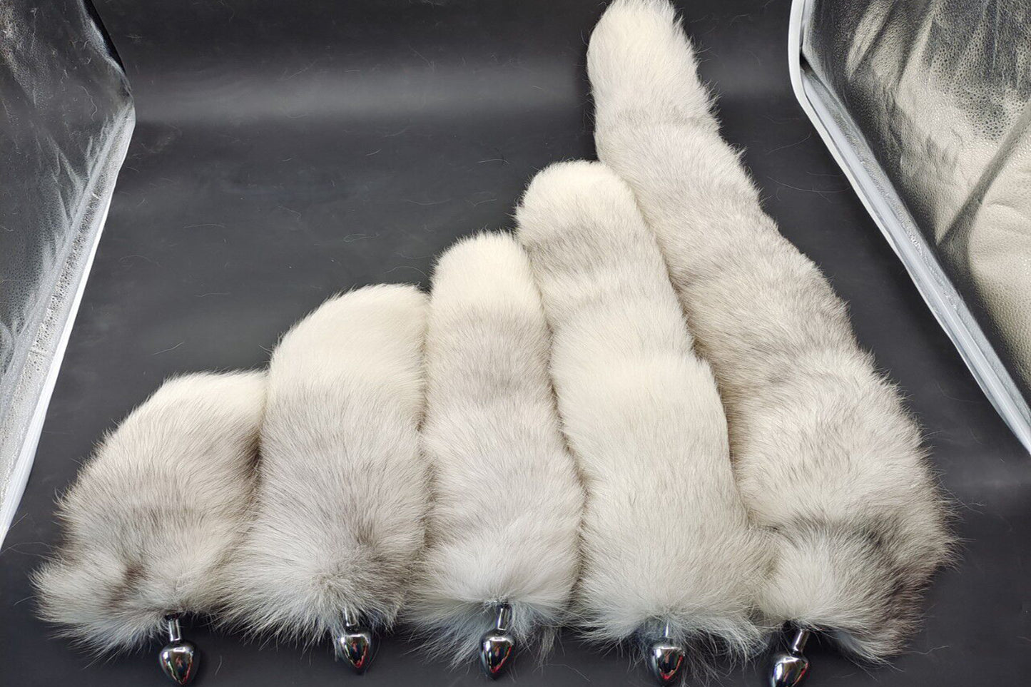 Handmade White Black Real Fox Tail Fox Tail Cosplay Anime Sexy Cute Animal Furry Mature Fox Tail Butt Plug
