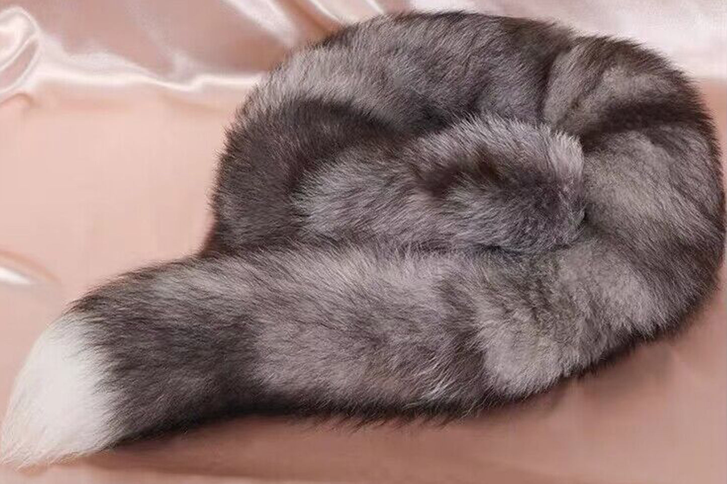 Handmade grey White Real Fox Tail Fox Tail Cosplay Anime Sexy Cute Animal Furry Mature Fox Tail Butt Plug