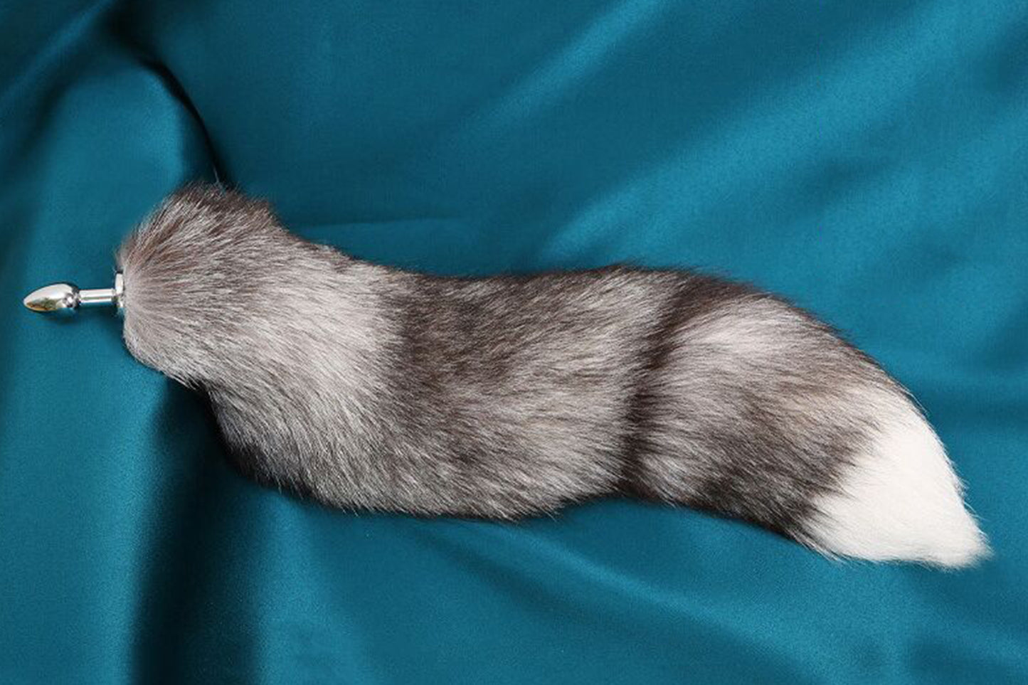 Handmade grey White Real Fox Tail Fox Tail Cosplay Anime Sexy Cute Animal Furry Mature Fox Tail Butt Plug