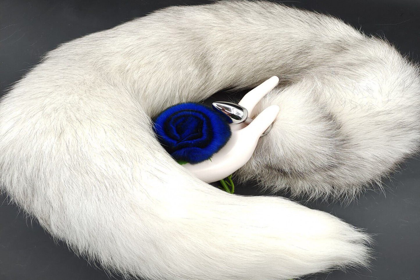 Handmade White Black Real Fox Tail Fox Tail Cosplay Anime Sexy Cute Animal Furry Mature Fox Tail Butt Plug