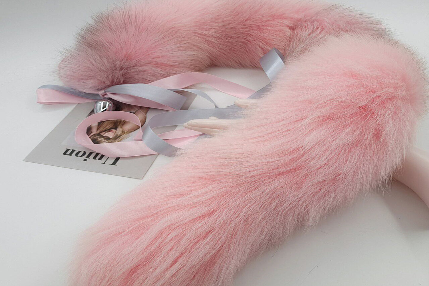Handmade pink black Real Fox Tail Fox Tail Cosplay Anime Sexy Cute Animal Furry Mature Fox Tail Butt Plug