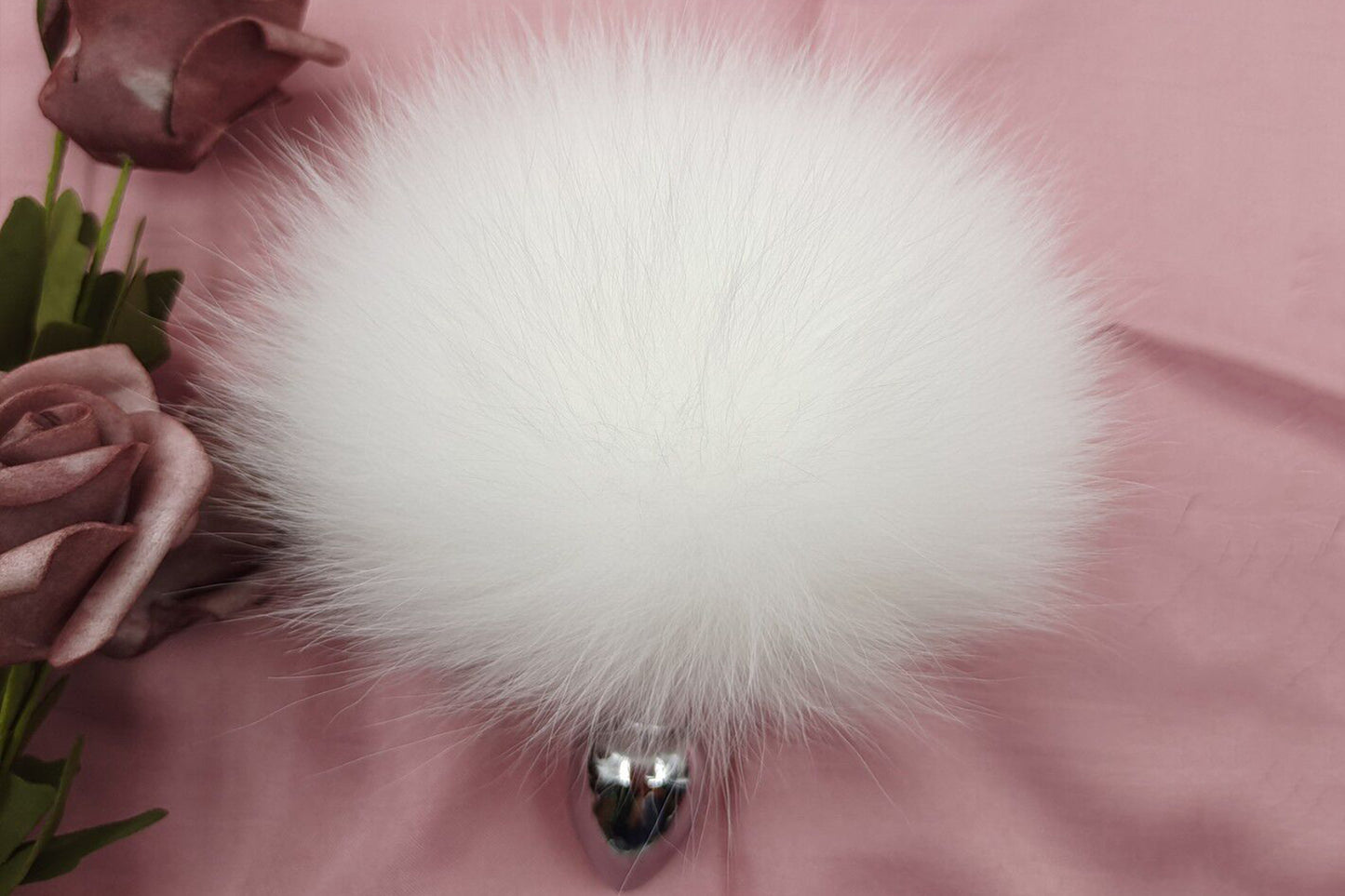 Handmade White Real Fox Tail Fox Tail Cosplay Anime Sexy Cute Animal Furry Mature Fox Tail Butt Plug