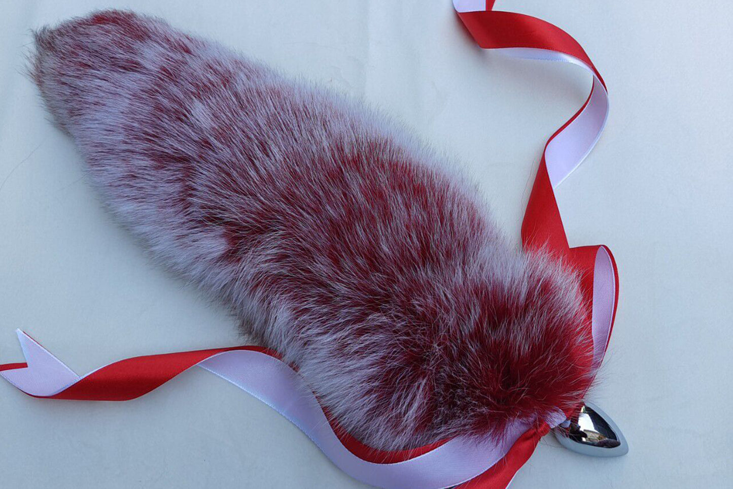 Handmade Red White Real Fox Tail Fox Tail Cosplay Anime Sexy Cute Animal Furry Mature Fox Tail Butt Plug