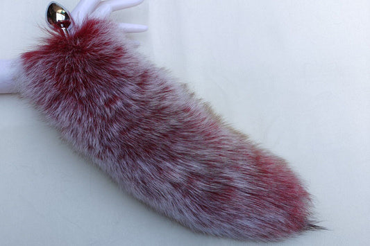 Handmade Red White Real Fox Tail Fox Tail Cosplay Anime Sexy Cute Animal Furry Mature Fox Tail Butt Plug